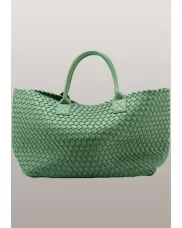 Grand Boulevard Woven Large Tote Green