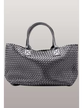 Grand Boulevard Woven Large Tote Grey