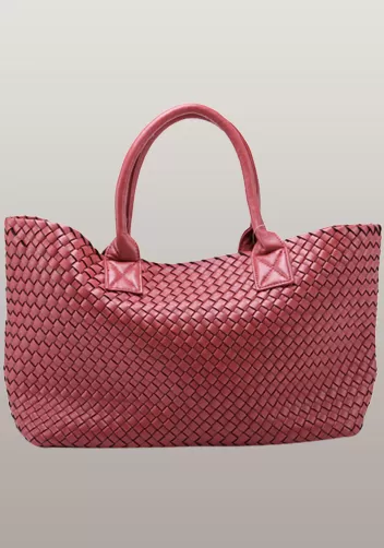Grand Boulevard Woven Large Tote Red