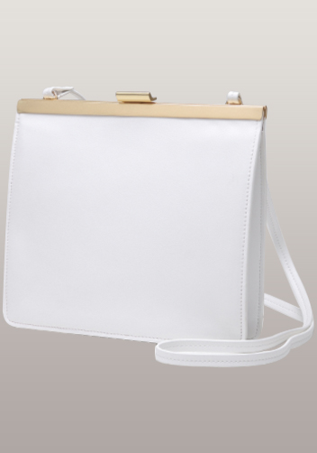 Shelton Clip Medium Shoulder Bag White