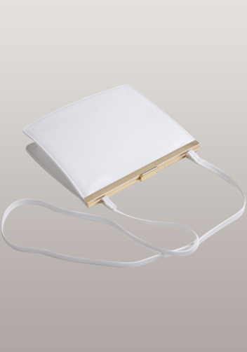 Shelton Clip Medium Shoulder Bag White
