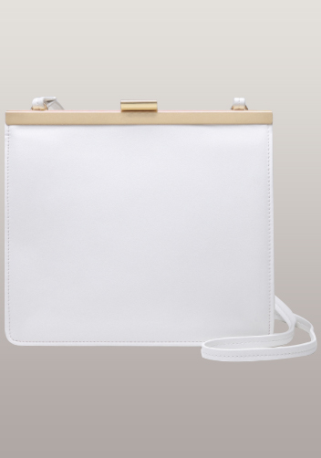 Shelton Clip Medium Shoulder Bag White