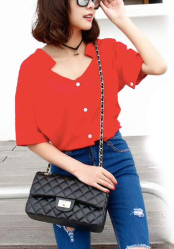 Adele Flap Bag Faux Leather Black Gold Hardware