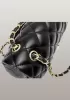 Adele Flap Bag Faux Leather Black Gold Hardware