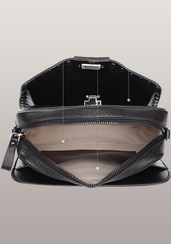 Rockstar Leather Cross Body Bag Black