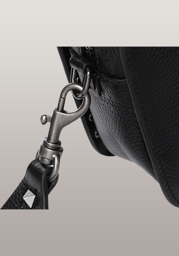 Rockstar Leather Cross Body Bag Black
