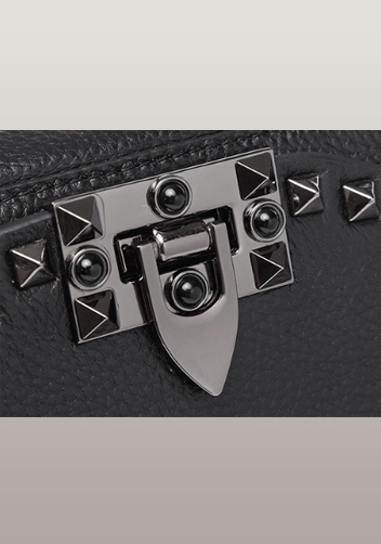 Rockstar Leather Cross Body Bag Black