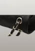 Iris Flap Bag Cowhide Leather Caviar Black