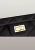 Iris Flap Bag Cowhide Leather Caviar Black