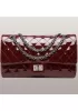 Adele Diamond Shape Patent Leather Flap Bag Burgundy