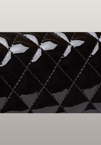 Adele Diamond Shape Patent Leather Flap Black