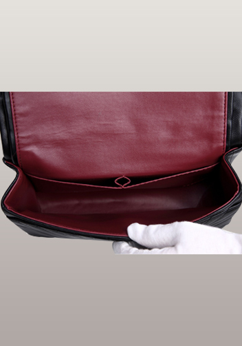 Adele V Shape Quilted Leather Flap Bag Black