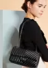 Adele V Shape Quilted Leather Flap Bag Black