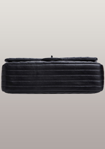 Adele V Shape Quilted Leather Flap Bag Black