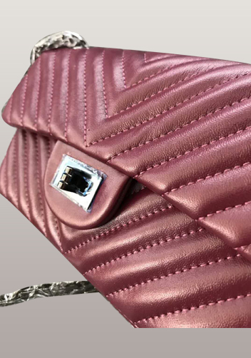 Adele V Shape Quilted Leather Flap Bag Burgundy