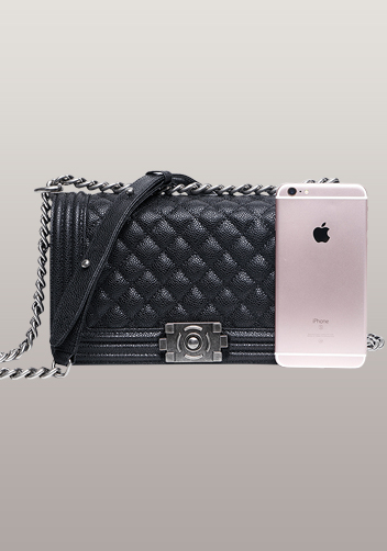 Ingrid Diamond Shape Caviar Leather Flap Black