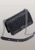 Ingrid Diamond Shape Caviar Leather Flap Black