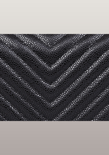 Ingrid V Shape Caviar Leather Flap Black