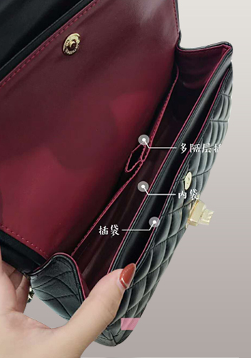Adele Diamond Shape Leather Flap Bag Black