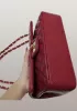 Adele Diamond Shape Leather Flap Bag Burgudy