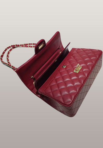 Adele Diamond Shape Leather Flap Bag Burgudy