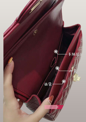 Adele Diamond Shape Leather Flap Bag Burgudy