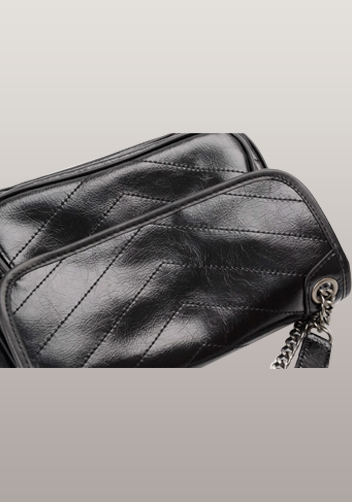 Yvonne Leather Shoulder Bag Black