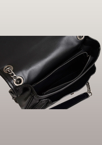 Yvonne Leather Shoulder Bag Black