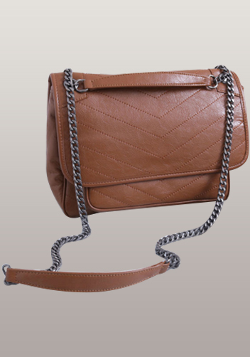Yvonne Leather Shoulder Bag Brown