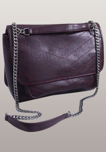 Yvonne Leather Shoulder Bag Burgundy
