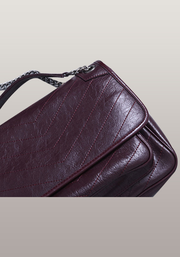 Yvonne Leather Shoulder Bag Burgundy