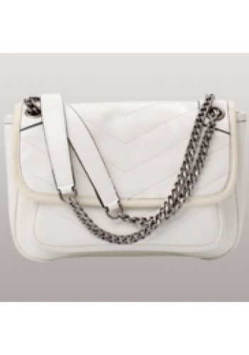Yvonne Leather Shoulder Bag White