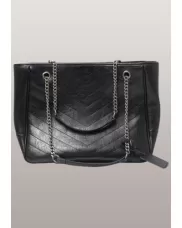 Yvonne Leather Tote Black