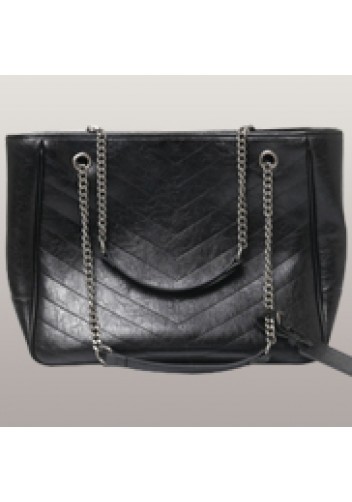 Yvonne Leather Tote Black