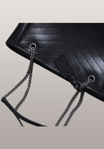 Yvonne Leather Tote Black