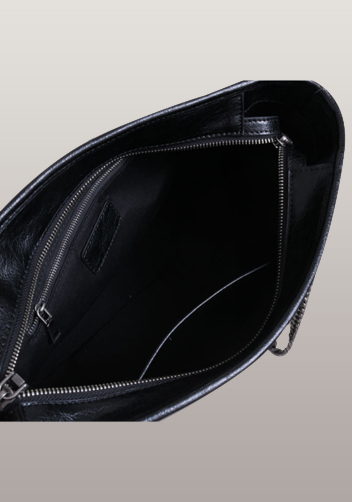 Yvonne Leather Tote Black