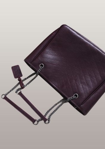 Yvonne Leather Tote Burgundy