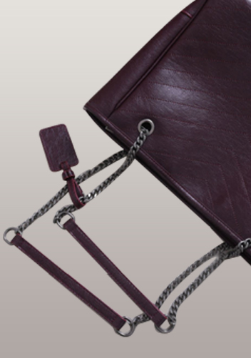 Yvonne Leather Tote Burgundy