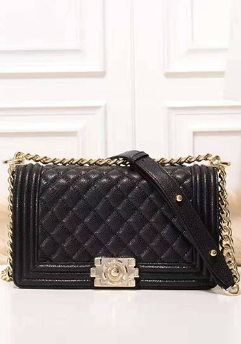 Ingrid Diamond Shape Caviar Leather Flap Bag Black