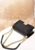 Ingrid Diamond Shape Caviar Leather Flap Bag Black