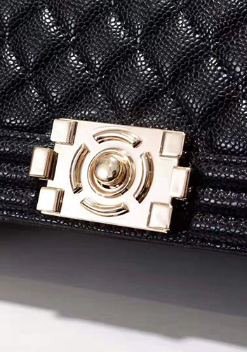 Ingrid Diamond Shape Caviar Leather Flap Bag Black