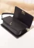Ingrid Diamond Shape Caviar Leather Flap Bag Black