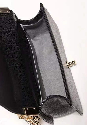Ingrid Diamond Shape Caviar Leather Flap Bag Black