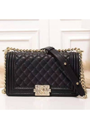 Ingrid Diamond Shape Caviar Leather Flap Bag Black
