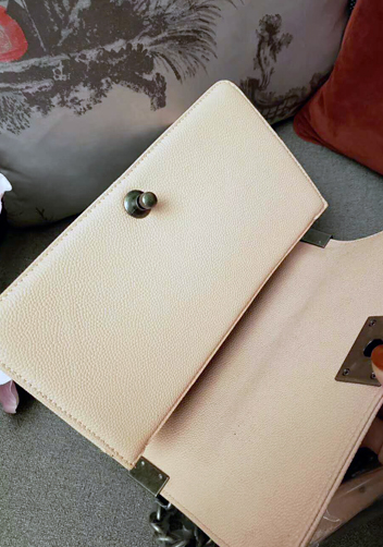 Ingrid V Shape Caviar Leather Flap Pink