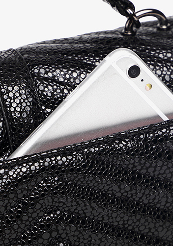 Yvonne Leather Flap Bag Black
