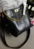 Megan Lamb Leather Shoulder Bag Black
