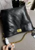 Megan Lamb Leather Shoulder Bag Black