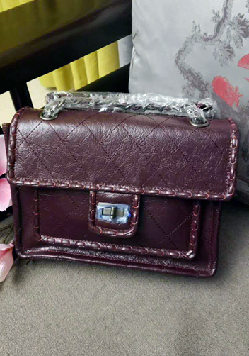 Melissa Leather Shoulder Bag Burgundy
