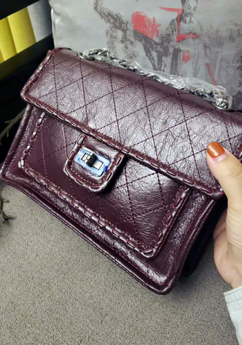 Melissa Leather Shoulder Bag Burgundy